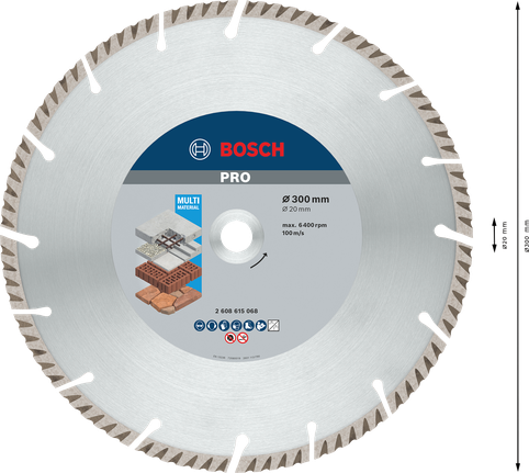 Алмазный диск Bosch PRO Multi Material, 300 мм.