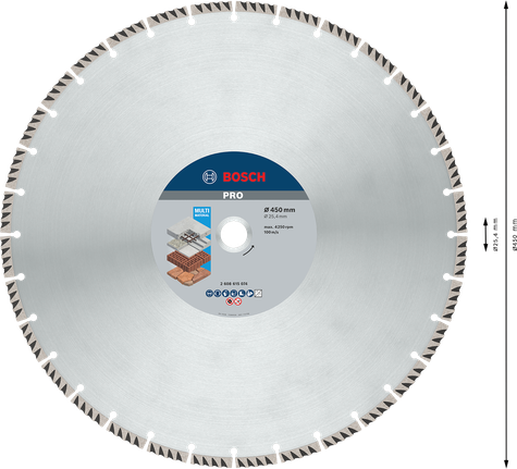Алмазный диск Bosch PRO Multi Material 450 мм для универсальной резки.