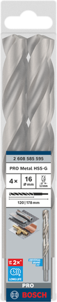 Набор сверл Bosch PRO Metal HSS-G для металла, 16 мм.
