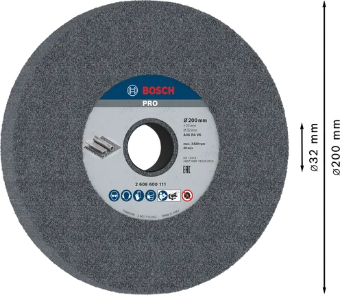 Шлифовальный круг Bosch PRO по металлу 200 x 25 x 32 мм G36.
