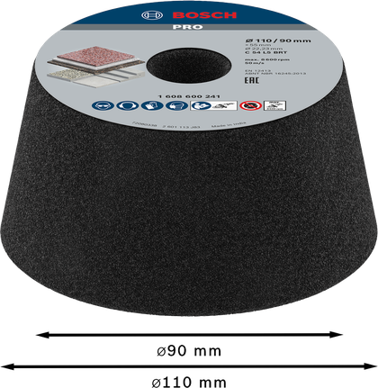 Конический шлифовальный круг Bosch PRO Stone для шлифовки каменных поверхностей.