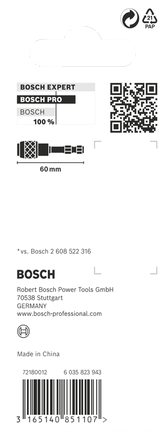 Ударный битодержатель Bosch PRO с быстросменной головкой, 60 мм.