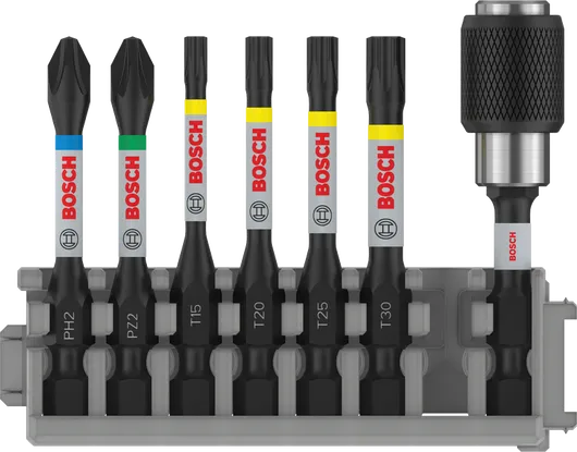 Набор Bosch PRO Impact с быстросменным держателем бит.
