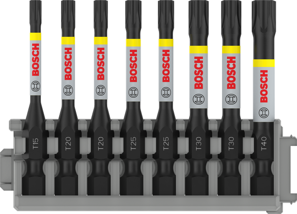 Набор ударных бит Bosch PRO Torx от T15 до T40, 8 предметов.