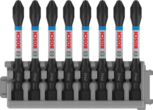Набор бит Bosch PRO Phillips Impact PH2 55 мм, 8 предметов.