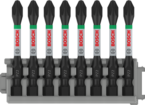Bosch PRO Pozidriv Impact Bit PZ2 55 мм набор из 8 предметов.