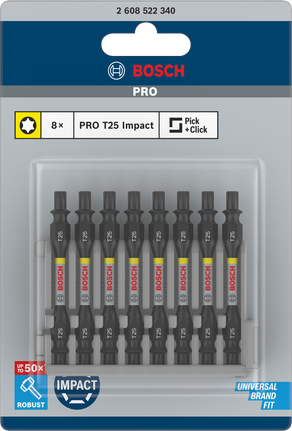 Двусторонние ударные биты Bosch PRO T25 8×65 мм.