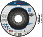 Отрезной диск Bosch PRO с металлическим креплением, 115 x 2,5 мм.