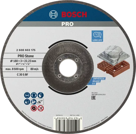 Диск для резки камня и кирпича Bosch PRO Stone bonded.