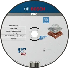 Диск для резки Bosch PRO Stone Bonded 230x3x22,23 мм.