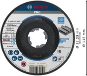 Шлифовальный диск Bosch PRO с металлическим креплением X-Lock 115 мм.