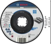 Шлифовальный диск Bosch PRO с металлическим креплением, 125 мм, X-Lock.