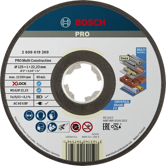 Отрезной диск Bosch PRO Multi Material X-Lock 125 мм.