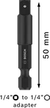 Переходник для торцевых ключей Bosch PRO с шестигранной головкой 1/4 дюйма на квадратную головку, 50 мм.