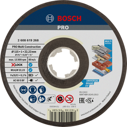 Отрезной диск Bosch PRO Multi Material X-Lock 115 мм.
