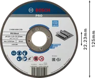 Отрезной диск Bosch PRO с металлическим креплением, 125x1,6x22,23 мм.