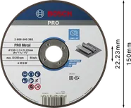Отрезной диск Bosch PRO с металлическим креплением, 150 x 2,5 x 22,23 мм.