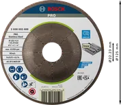 Шлифовальный диск Bosch PRO из нержавеющей стали, 125 x 6 x 22,23 мм.