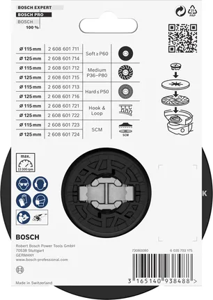 Опорная подушка Bosch PRO Medium 115 мм с креплением X-Lock.