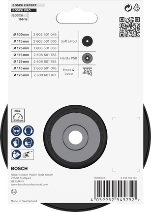 Опорная пластина Bosch PRO Hard 115 мм для угловых шлифовальных машин.