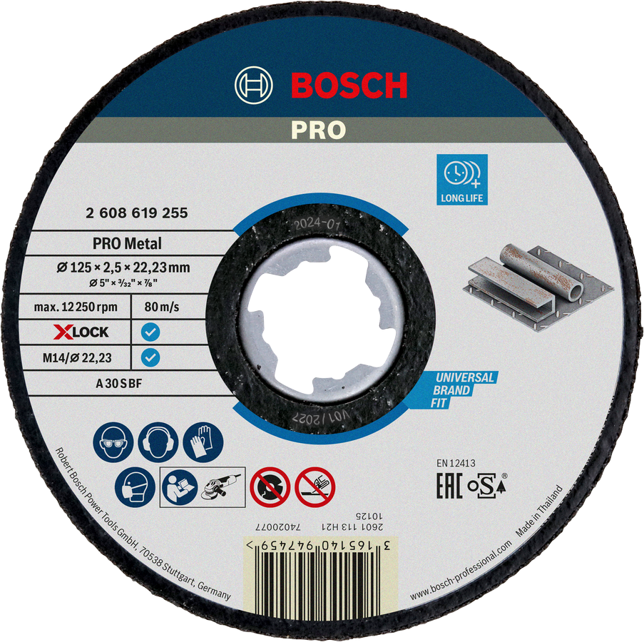 Металлический отрезной диск Bosch PRO X-Lock 125 мм.