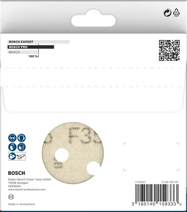 Шлифовальный диск Bosch PRO F355 125 мм G80 с 8 отверстиями.