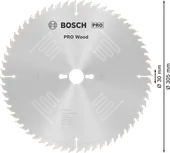 Пильный диск Bosch PRO для циркулярной пилы по дереву, 305 мм, T60.
