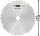 Пильный диск Bosch PRO Wood 305 мм T80 для тонкой распиловки древесины.