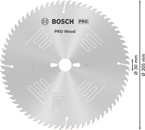 Пильный диск Bosch PRO Wood 305 мм для тонкой распиловки древесины.