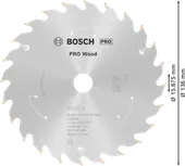Пильный диск для аккумуляторной циркулярной пилы Bosch PRO Wood, диаметр 136 мм.