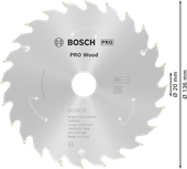 Пильный диск для аккумуляторной циркулярной пилы Bosch PRO Wood, диаметр 136 мм.