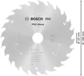 Пильный диск для аккумуляторной циркулярной пилы Bosch PRO Wood, диаметр 140 мм.