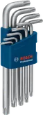 Набор шестигранных ключей Bosch Torx из девяти предметов в держателе.