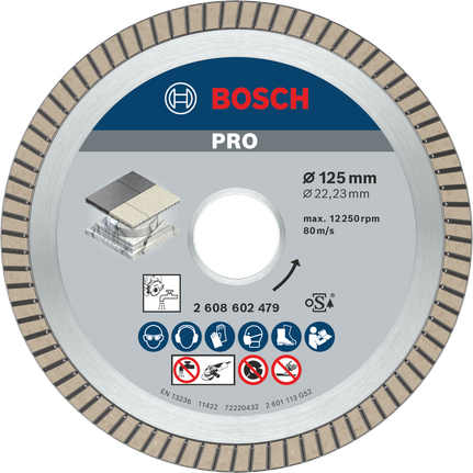 Алмазный диск Bosch PRO Ceramic 125 мм для резки плитки.
