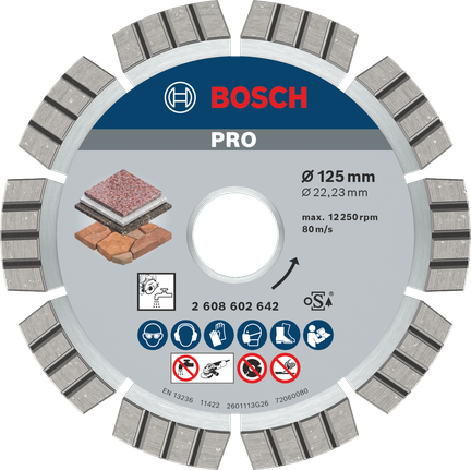 Алмазный диск Bosch PRO Stone для резки камня, 125 мм.