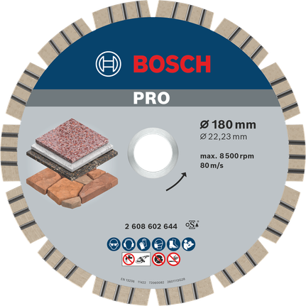 Алмазный диск Bosch PRO Stone 180 мм для резки камня.