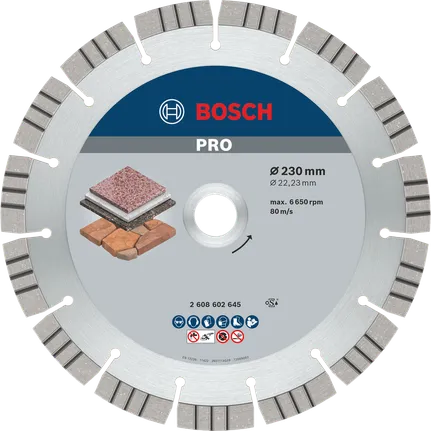 Алмазный диск Bosch PRO Stone 230 мм для резки камня.