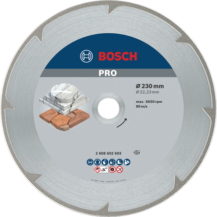 Алмазный диск Bosch PRO Marble 230 мм для резки камня.