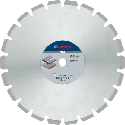 Алмазный диск Bosch PRO Asphalt 450 мм для резки асфальта.