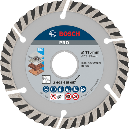 Алмазный диск Bosch PRO Multi Material 115 мм для резки.