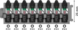 Ударная бита Bosch PRO Pozidriv PZ2 25 мм, 8 шт.