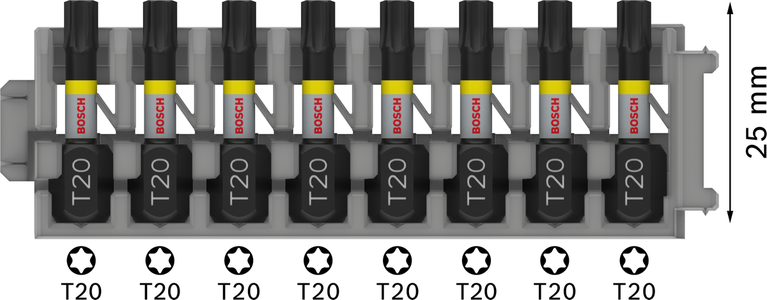 Набор бит Bosch PRO Torx Impact T20, 25 мм, 8 предметов.