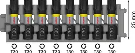 Набор ударных бит Bosch PRO Torx T30 25 мм, 8 предметов.