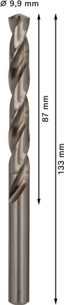 Сверло Bosch PRO Metal HSS-G 9,9 мм с указанием размеров.
