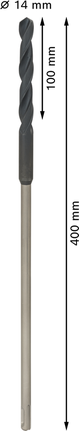 Сверло Bosch PRO Wood HSS для монтажа, 14 мм, SDS plus.