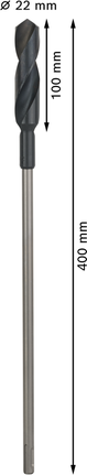 Сверло Bosch PRO Wood HSS для монтажа, размер 22x100x400 мм.