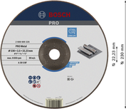 Отрезной диск Bosch PRO с металлическим креплением, 230 x 2,5 мм.