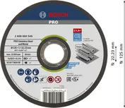 Диск для резки нержавеющей стали и металла Bosch PRO, диаметр 125 мм.