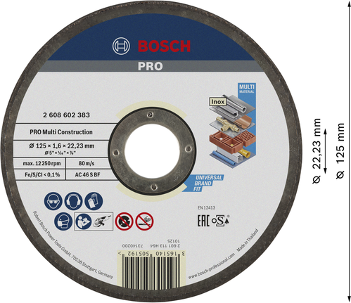 Диск для резки различных материалов Bosch PRO Multi Material Cutting Disc 125 мм.