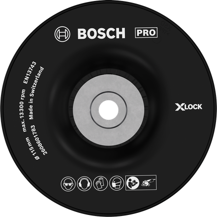 Опорная подушка Bosch PRO Hard 115 мм для шлифовальных машин X-LOCK.